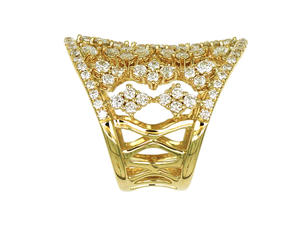 Bague de mariage large en or 18 carats avec diamants VS SI, design classique et élégant, vente en gros en Chine - Product Image 5