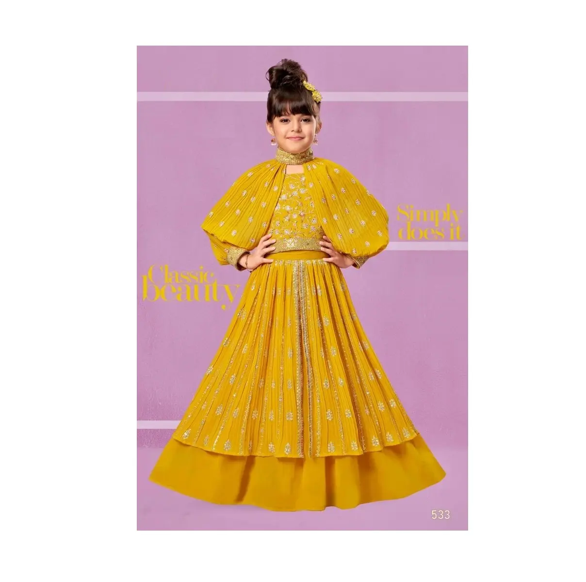 Premium Quality Most selling Indian Kids Wear Anarkali Gown for Birthday Party Available at Wholesale Price