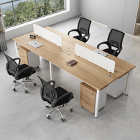 Ensemble de bureau et chaise de style minimaliste moderne pour 2/4/6 personnes ; bureaux en forme de bar avec tiroirs en PVC