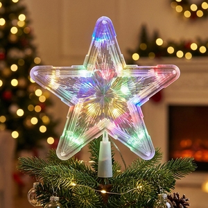 LED Battery-operated Christmas Lights Light-up Star Tree <b>Toppers</b> and Props for Mall Window Displays - Product Image 1