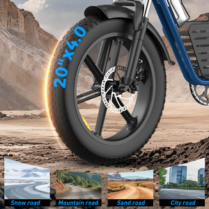 Bicicleta Eléctrica OEM de 20 Pulgadas con Llantas Gruesas, Batería de Litio de 750W, Cuadro de Acero al Carbono, Motor sin Escobillas, Bicicleta de Montaña RX-T8 1, Motor Potente y Gran Autonomía - Product Image 2