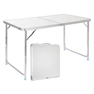Outdoor Indoor Aluminum Picnic Camping Table Adjustable Height Lightweight Portable Folding Table