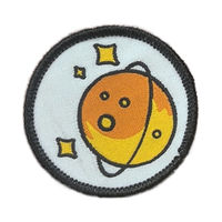 Patchs brodés en toile de haute qualité, motif dessin animé, à coudre, logo personnalisé, forme fleur, pour chapeaux et accessoires vestimentaires