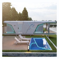 Maison capsule préfabriquée extensible en plein air, maison capsule modulaire moderne, maison préfabriquée mobile de luxe