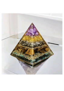Pirámide de Orgonita de Ágata Mirani de Primera Calidad con Citrino, Ojo de Tigre y Pirita - Decoración Ecológica para el Hogar y Regalo - Product Image 4