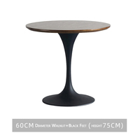 BILIDO Table de bar moderne meubles de salle à manger ronde couleur noyer dessus de Table en bois base en métal doré Restaurant Table à manger de jardin