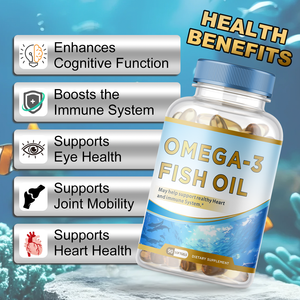 <strong>Omega</strong> <strong>3</strong> Fish Oil 1250mg Concentrated EPA &amp; DHA <strong>Omega</strong>-<strong>3</strong> Fatty Acids Supports Heart &amp; Immunity Wild Alaska Pollock Oil Softgels - Product Image 3