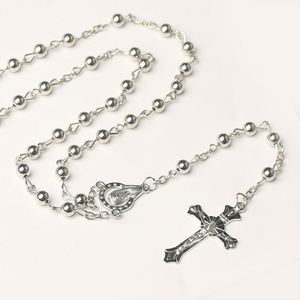 Chapelets catholiques, perles de prière de 5 mm, chapelet religieux, pendentif croix de Jésus, connecteur Vierge, collier, bijoux en gros - Product Image 1