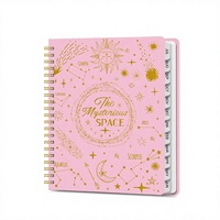 Carnet Organiseur/Agenda A4 à Couverture Rigide en Tissu, Conception Unique, Estampage Or, Reliure Spirale, Qualité Esthétique Supérieure