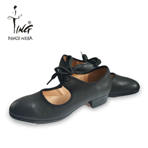 Chaussures de <span class=keywords><strong>claquettes</strong></span> à talon Ting, chaussures de danse <span class=keywords><strong>pour</strong></span> la performance, entraînement, chaussures de danse à semelle dure, chaussures de danse en cuir noir <span class=keywords><strong>pour</strong></span> femmes - Product Image 6
