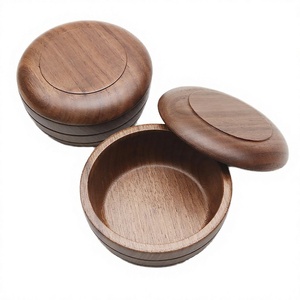 Conteneur à savon à raser moussant en bois de noyer personnalisé fait main avec couvercle, haute qualité, marque OEM, fabriqué dans le Guangdong - Product Image 2