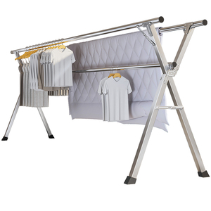 Quần áo khô Giá quần áo gấp Heavy Duty thép không gỉ giặt giá, có thể gập lại xách tay quần áo lớn giá may mặc giá - Product Image 6