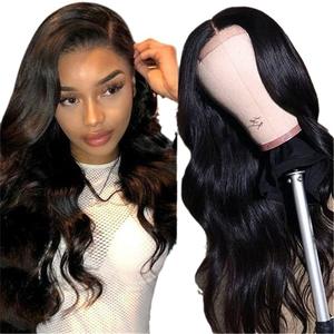 Peluca de Cabello Humano Natural con Encaje Frontal, Estilo Europeo Americano, para Mujer, con Raya en Medio, Larga, Rizada, con Rizos Grandes, Negra, No Remy, Todos los Colores Disponibles - Product Image 1