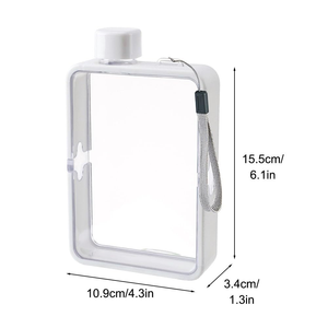 Botella de Agua Plana Reutilizable A5 de 380 ml, Transparente, Delgada, para Deportes, Camping, Viajes y Taza para Beber en Cualquier Lugar - Product Image 2
