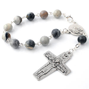 Perles en pierre de Picasso de 8mm, pièces, pour chapelet pastoral religieux, pièce centrale en polyéthylène, pour la décoration de voiture - Product Image 1