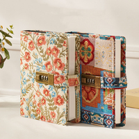Carnet de notes B6 vintage avec cadenas, broderie personnalisée transfrontalière, papier épais 100g, journal intime cadeau pour adolescents