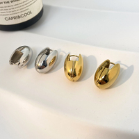 Boucle d'oreille en forme d'œuf d'oie joyas de acero inoxidable al por mayor Vente en gros de boucles d'oreilles lisses en acier au titane