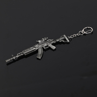 Porte-clés en métal personnalisé pour jeu mobile PUBG, mini-pistolet