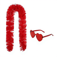 Nouvel ensemble de lunettes de soleil en forme de cœur avec bordure en fausse fourrure, accessoires de costume de carnaval, lunettes de fête romantiques