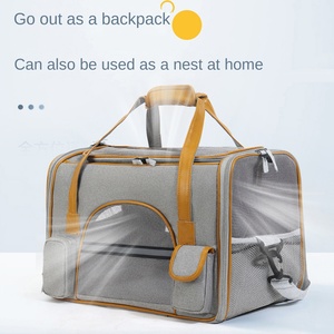 Mochila plegable portátil para mascotas para perros y gatos Aprobado por la aerolínea Hecho de poliéster duradero con cierre de cremallera - Product Image 4