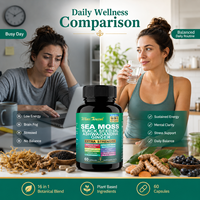 Capsules de Sea Moss, Huile de Nigelle, Ashwagandha et Gingembre – Soutien Quotidien au Bien-être et au Système Immunitaire – Marque Privée OEM ODM Vente en Gros