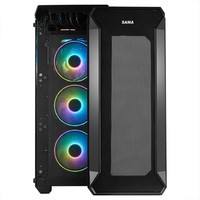 Boîtier PC SAMA RGB Controller, entièrement en verre trempé, format ATX, pour jeux, avec USB 3.0, boîtiers et tours d'ordinateur pour jeux
