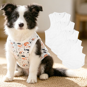Sublimation Blank Dog Harness Tank Top Polyester Pet Vest M L XL White DIY Custom Photo <b>Print</b> Puppy <b>Clothes</b> Heat Transfer Shirt - Product Image 2