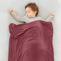 Couverture pour bébé en jersey de bambou et élasthanne super douce, personnalisée, 120*120cm, douce pour la nurserie