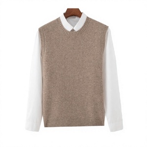 Pull sans manches en laine solide respirante pour homme, modèle MT64, fabrication OEM/ODM, vente en gros - Product Image 2