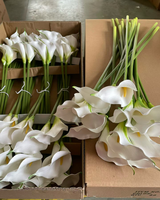 Offre Spéciale – Mini Fleurs Artificielles Calla Lily en EVA, Effet Réel, Blanches, pour Arrangements de Mariage et Décoration