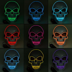 Maschere <span class=keywords><strong>di</strong></span> <span class=keywords><strong>Halloween</strong></span> illuminano il bagliore lampeggiante multicolore al buio <span class=keywords><strong>maschera</strong></span> per feste el wire mask - Product Image 4