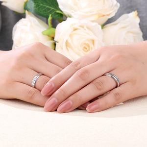 Anillo de Boda Elegante de Oro Blanco de 18K de Alta Calidad con Diamante Brillante Certificado, Diseño Único y Simple, Estilo Clásico para Fiesta - Product Image 2