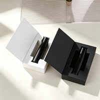 Flacon en verre noir mat de 10 ml avec bille roulante en acier, coffret cadeau de luxe, flacon à bille pour huile d'aromathérapie, étiquette privée