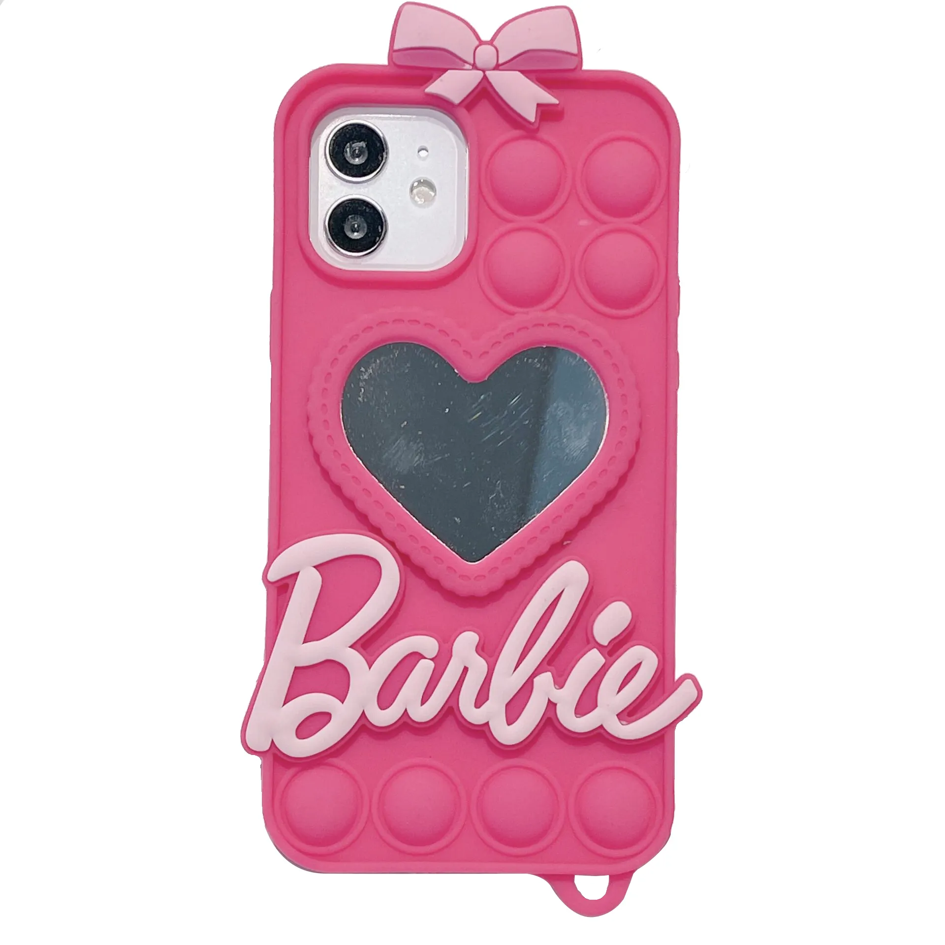 new products silicone mobile phone case for apple iphone 13 pro max Barbie Pink mirror make up phone covers 14 plus