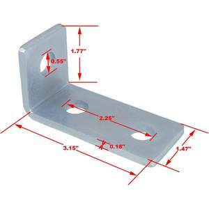 High Strength 90° Corner Gusset Triangle <b>Bracket</b> for Strut Channel Framing 1-5/8 Inch Acid Cleaned Zinc Finished 5mm Steel - Product Image 1