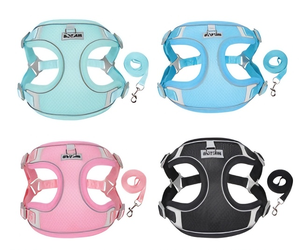 YG-880 Rompi Harness Hewan Peliharaan-Bahan Katun & PU Bermotif Bunga yang Bernapas dan Empuk Gaya Mewah untuk Kucing & Anjing - Product Image 1