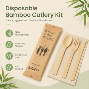 Fabricante de Cubiertos de Bambú con Certificación FSC, Juego de Tenedores, Cucharas y <span class=keywords><strong>Cuchillos</strong></span> Desechables con Logotipo Personalizado para Compradores Globales de Servicios de Alimentación - Product Image 3