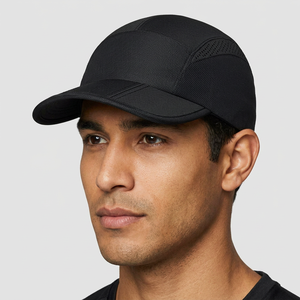 Gorra de béisbol negra de 6 paneles con parche con logo frontal, ajuste regulable para hombre, estilo casual, tela de sarga, 100% algodón - Product Image 5