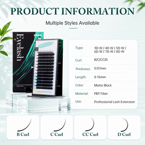 Extensions de cils W personnalisables et améliorables 3D 4D 5D 6D 7D 8D, vente en gros, plateaux de cils W 8-15mm, extensions de cils volume intense - Product Image 4