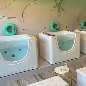 Bañera termostática de 43 pulgadas para spa de bebé, bañera de baño de bebé recién nacido con burbujas de aire, bañera de bebé de ducha de acrílico