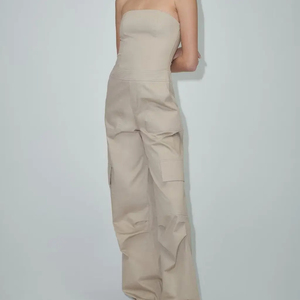Salopette longue de loisirs urbains pour femmes avec combinaison poitrine étendue - Product Image 1