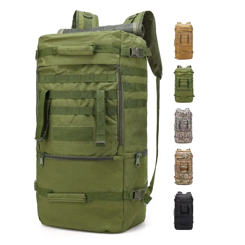 Hot sale men travel bags rucksack 60L large capacity tactical hiking camping hunting outdoor travel waterproof backpack