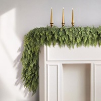Guirlande de Noël artificielle en cèdre de 180 cm x 270 cm, verdure réaliste, feuillage de cèdre pour cheminée, manteau de cheminée, escalier, porte