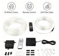 Kit de plafonnier à fibres optiques scintillantes RGBW 12V, synchronisation musicale, télécommande via application, moteur LED 16W pour voiture