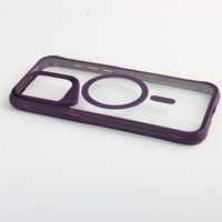 Caméra protéger tpu acrylique anneau magnétique mat clair couverture arrière pour iphone normal 11 12 13 14 15 pro plus coque de téléphone