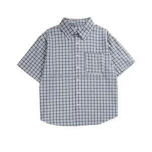 Camisa de Franela de Alta Calidad Personalizada para Hombre, Corte Cuadrado, Estilo Casual a la Moda, Manga Corta, con Botones - Product Image 1