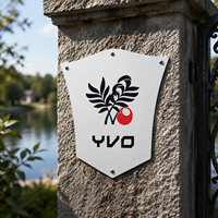 Plaque en métal de forme personnalisée, plaque de logo en aluminium, plaques de signalisation personnalisées pour la décoration de villas, de terres et d'hôtels de charme