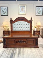 Ensemble de meubles de chambre à coucher en bois de fournisseur chinois, cadre de lit en bois, lit king/queen size