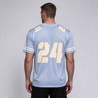 Maillot de football en mesh pour homme, col en V, manches courtes, t-shirt imprimé par transfert thermique, uniforme sportif, coupe ample, streetwear oversize