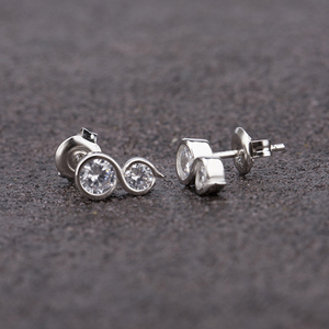 High Quality Popular <strong>Infinity</strong> Korean Sterling Silver Jewelry Woman Diamond <strong>Earring</strong> - Product Image 6